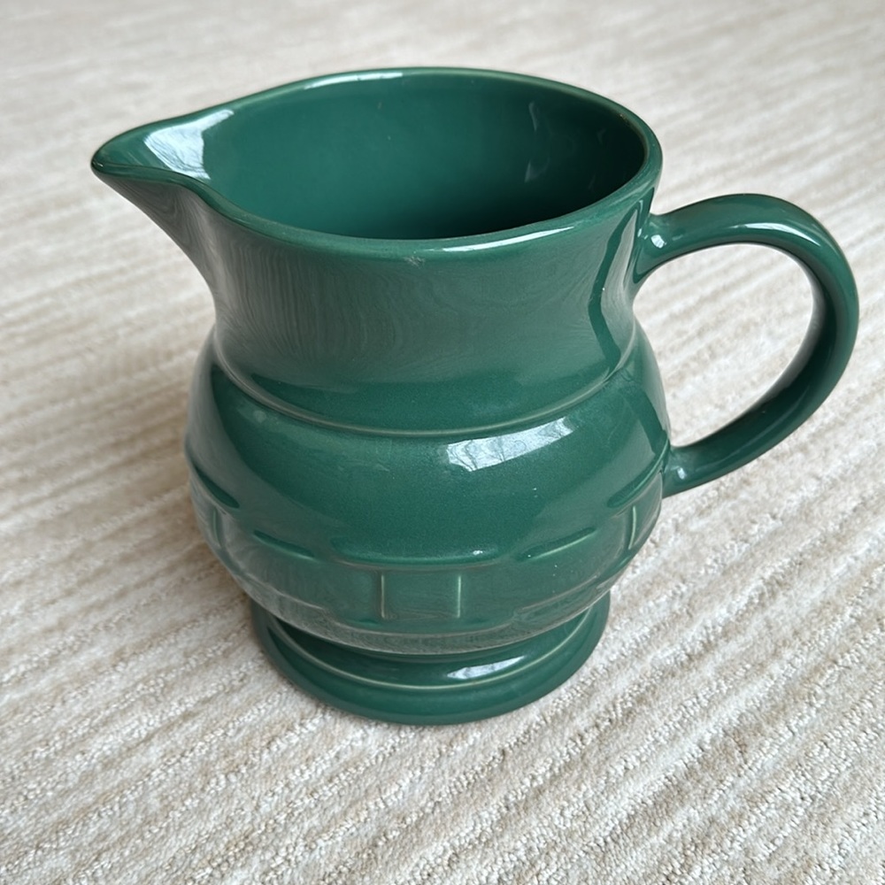 Longaberger Large (Milk) Pitcher 2 Quart Woven Traditions Pattern Ivy Green